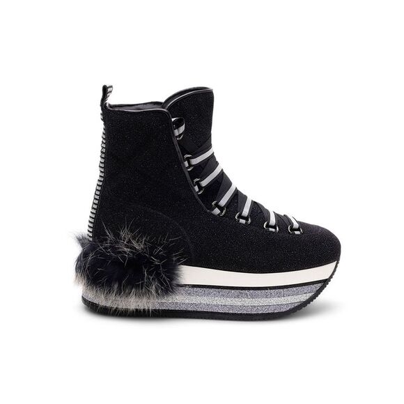 Hogan Fur-Trimmed Platform Boots